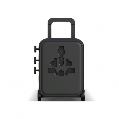 Универсальный адаптер Xoopar Luggie со встроенными вилками типов EU, UK, US и AUS, черный