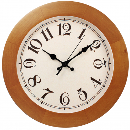 Часы круглые деревянные 300 мм, светло-коричневые