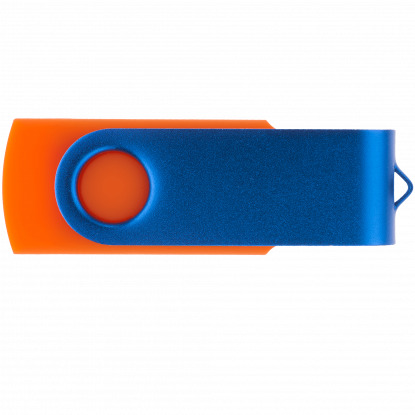 Флешка TWIST COLOR, оранжевая с синим