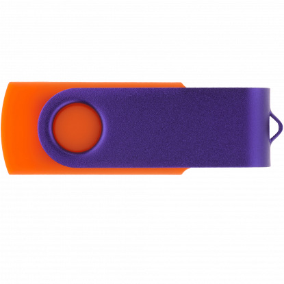 Флешка TWIST COLOR, оранжевая с фиолетовым