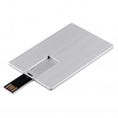 Флешка CARD METAL, серебристая