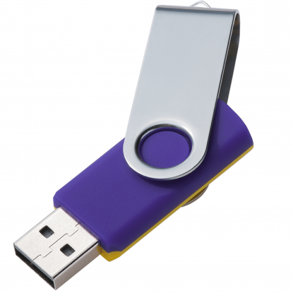 Флешка TWIST MIX, фиолетовая с жёлтым