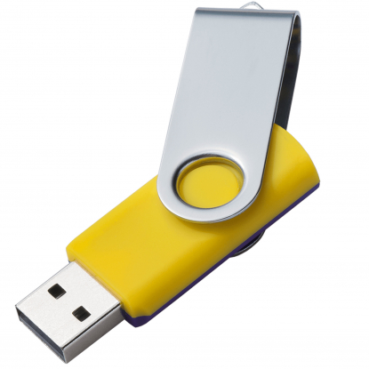 Флешка TWIST MIX, фиолетовая с жёлтым
