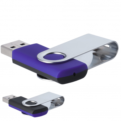 Флешка TWIST MIX, фиолетовая с чёрным