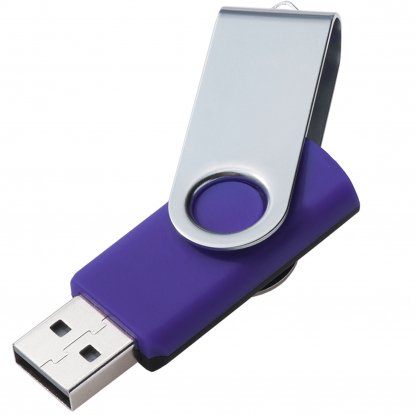 Флешка TWIST MIX, фиолетовая с чёрным