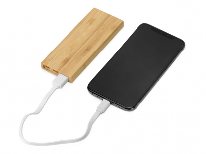 Внешний аккумулятор из бамбука Bamboo, 5000 mAh, пример использования