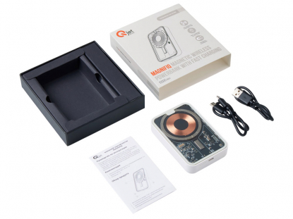 Беспроводной магнитный внешний аккумулятор с QC\PD MagnifIQ, 10000 мАч, 15 Вт, белый