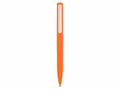 Ручка пластиковая шариковая Bon soft-touch, оранжевая, вид сзади