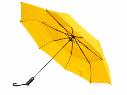 Зонт складной Кэнопи, с большим двойным куполом (d126 см), жёлтый