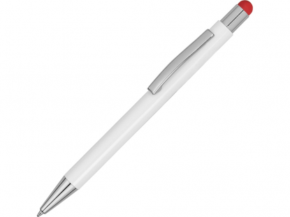Ручка металлическая шариковая Flowery со стилусом, красная