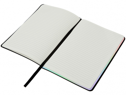 Блокнот А5 в гибкой обложке Fellini с голографическим срезом, черный