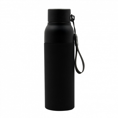 Термобутылка Button Black, черная