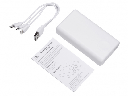 Внешний беспроводной аккумулятор 2-в-1 с функцией зарядки Apple Watch, QC/PD AtomIQ, 10000 мАч, белый Внешний беспроводной аккумулятор 2-в-1 с функцией зарядки Apple Watch, QC/PD AtomIQ, 10000 мАч, белый