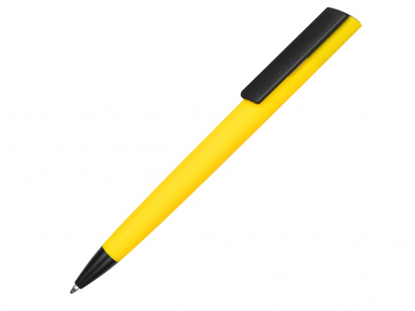 Ручка пластиковая soft-touch шариковая Taper, желтая