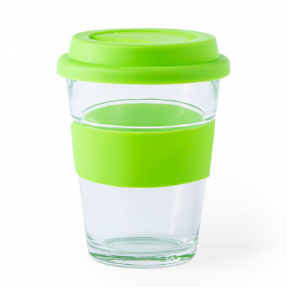 Стакан DURNOX с силиконовой крышкой, прозрачный с зеленым