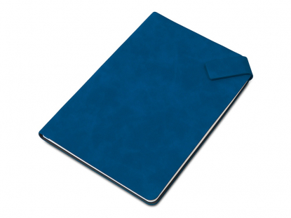 Блокнот А5 с магнитным клапаном в гибкой обложке Chaplin, синий