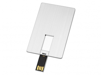 USB-флешка Card Metal в виде металлической карты, серебристая
