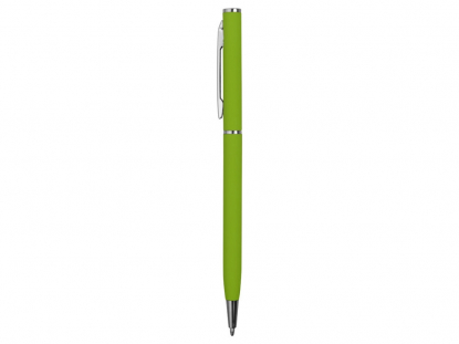 Ручка металлическая шариковая Атриум софт-тач, ярко-зеленая, вид сбоку