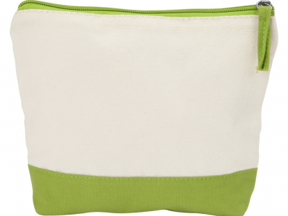 Косметичка хлопковая Cotton, зеленое яблоко, вид спереди