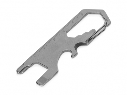 Мультиинструмент Carabiner, серебристый, вид сбоку