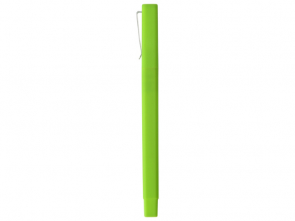 Ручка шариковая пластиковая Quadro Soft, ярко-зеленая, вид сбоку
