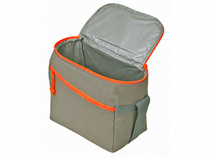 Изотермическая сумка-холодильник Neo Classic c контрастной молнией, оранжевая