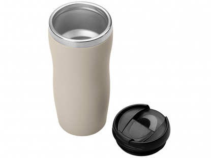 Термокружка Mony Steel soft-touch, бежевая
