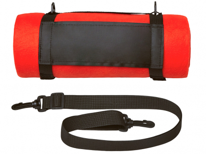 Плед Нежность с ремешком на плечо, красный