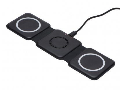 Беспроводное зарядное устройство 3-в-1 Road, 15 Вт, черное