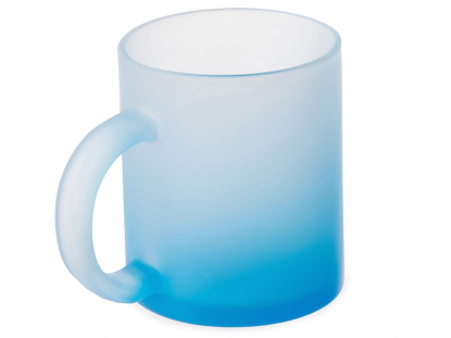 Стеклянная матовая кружка с градиентом для сублимации Омбре, синяя