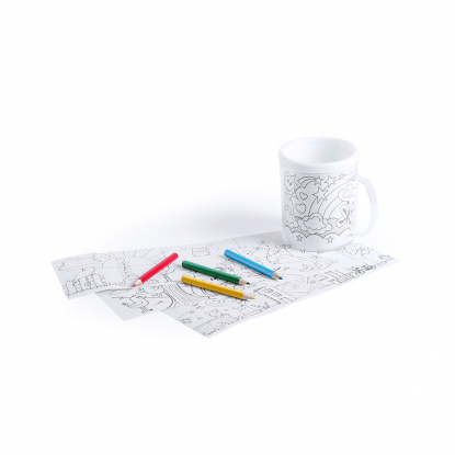 Кружка для раскрашивания с цветными карандашами FESIENT