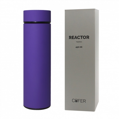 Термос Reactor s с датчиком температуры и покрытием софт тач, фиолетовый