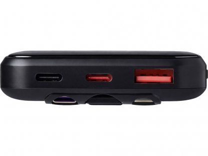 Внешний беспроводной аккумулятор c QC/PD Арти, 10000 мАч, черный с белой подсветкой