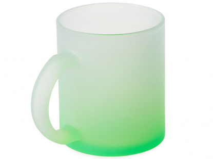 Стеклянная матовая кружка с градиентом для сублимации Омбре, зеленое яблоко