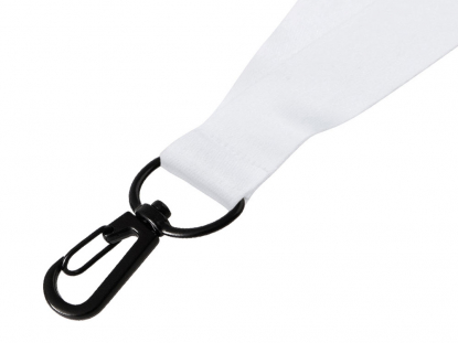 Ланъярд под сублимацию с карабином, 2 см, черный