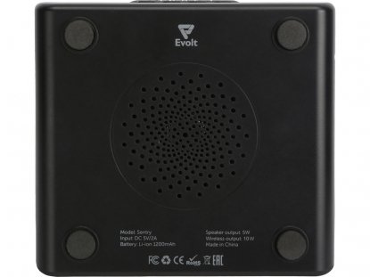 Беспроводная колонка с часами и функцией беспроводной зарядки Sentry