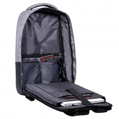 Бизнес рюкзак с USB разъемом Leardo Portobello, в открытом виде