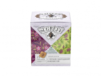 Чай в индивидуальных саше, 15 пакетиков, с листом черной смородины и мелиссой, зеленый