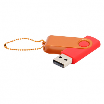 Флешка Designer To Go 2.0 USB, 16Gb, красная с оранжевым
