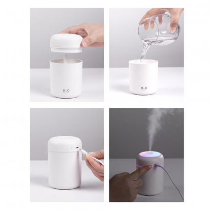 Увлажнитель-ароматизатор с подсветкой Aroma, белый