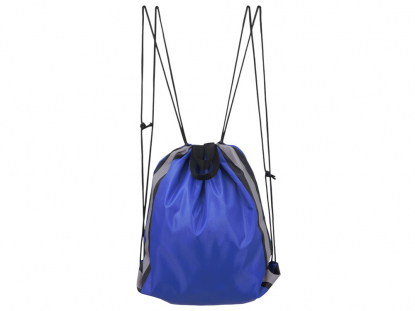Рюкзак-мешок Savy со светоотражающими полосами по бокам, синий