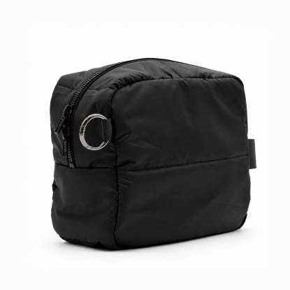 Несессер Superbag Bubble, стёганый, на молнии, с креплением на кольцо-карабин, черный