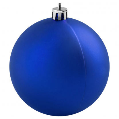 Пластиковый елочный шар, 100 мм, синий матовый