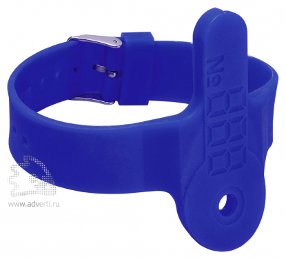 Силиконовый браслет для ключей с кармашком, синий