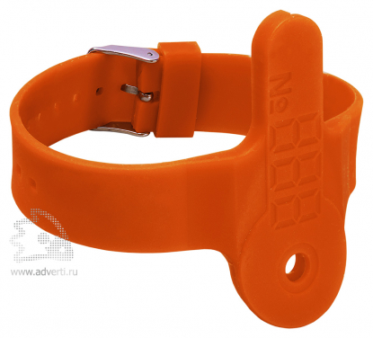 Силиконовый браслет для ключей с кармашком, оранжевый