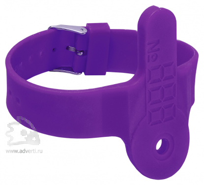 Силиконовый браслет для ключей с кармашком, темно-фиолетовый