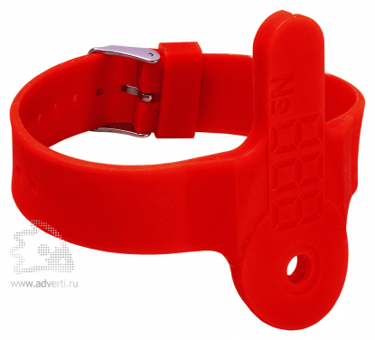 Силиконовый браслет для ключей с кармашком, красный