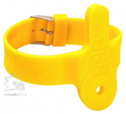 Силиконовый браслет для ключей с кармашком, желтый