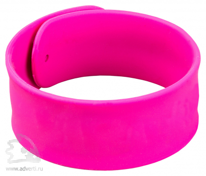 Силиконовый слэп-браслет, стандартный, ярко-розовый