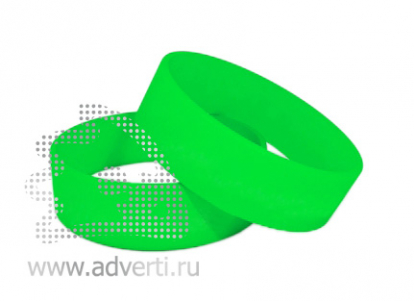 Силиконовый браслет, широкий, светло-зеленый